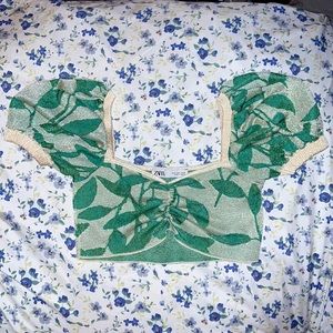Zara Leaf Knit Top